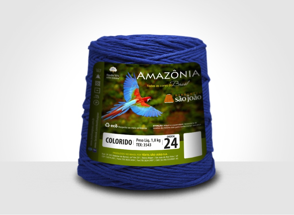 Barbantes para tricô e crochê Barbante Amazônia 24 Fios Azul Royal