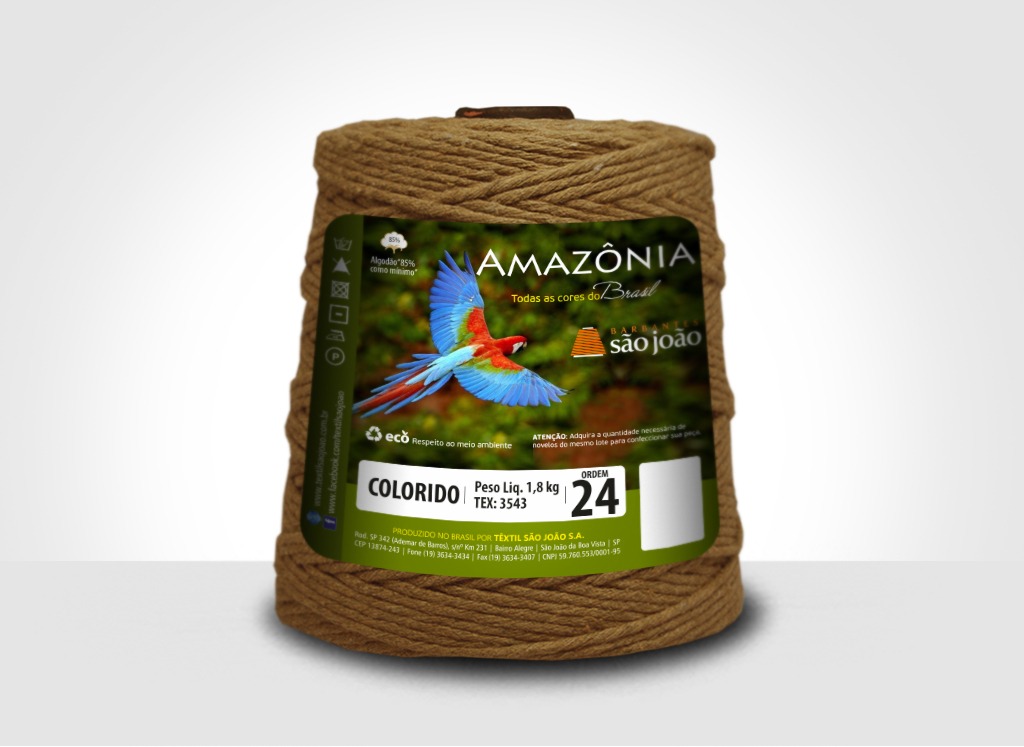 Barbantes para tricô e crochê Barbante Amazônia 24 Fios Caramelo