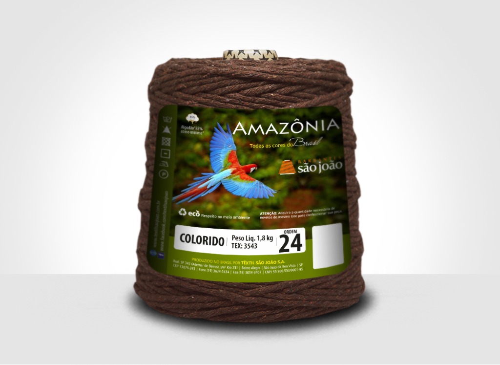 Barbantes para tricô e crochê Barbante Amazônia 24 Fios Marrom