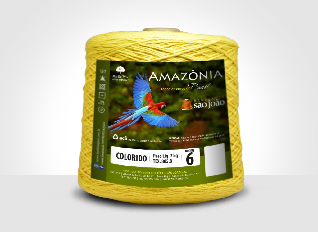 Barbantes para tricô e crochê Barbante Amazônia 2kg Amarelo Ovo