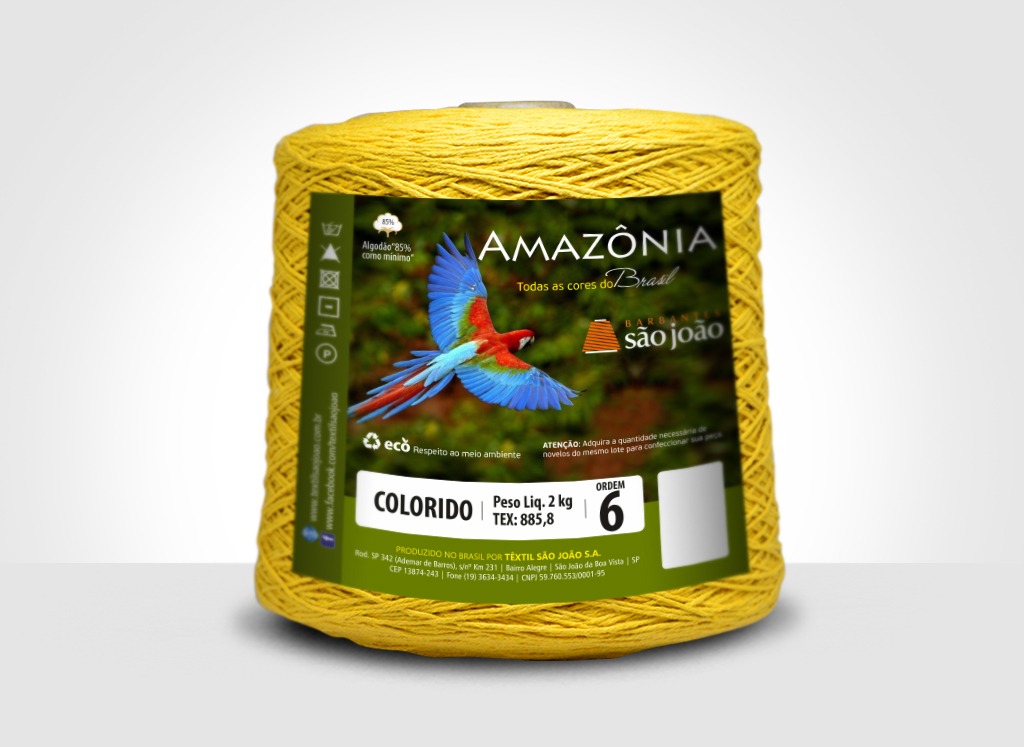 Barbantes para tricô e crochê Barbante Amazônia 2kg Amarelo Ovo