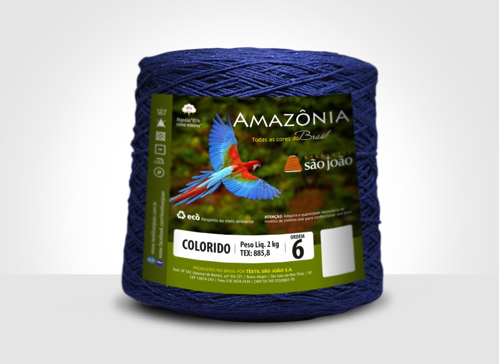 Barbantes para tricô e crochê Barbante Amazônia 2kg Azul Marinho