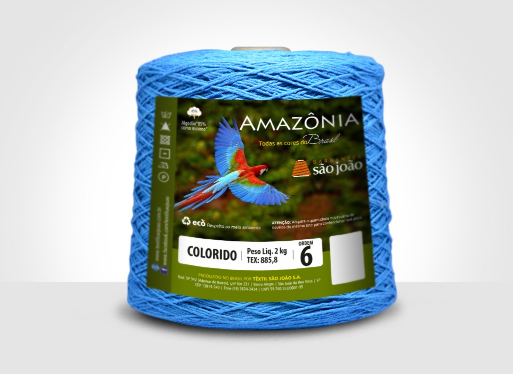 Barbantes para tricô e crochê Barbante Amazônia 2kg Azul Turquesa