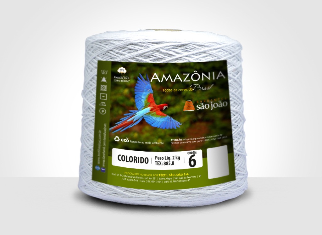 Barbantes para tricô e crochê Barbante Amazônia 2kg Branco