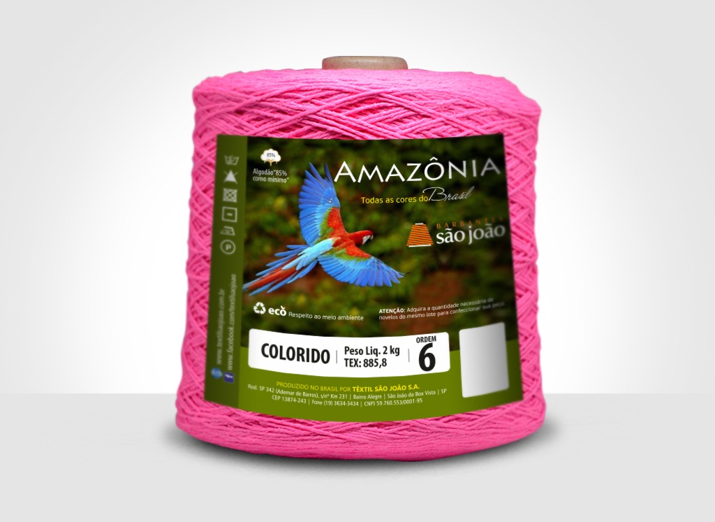 Barbantes para tricô e crochê Barbante Amazônia 2kg Rosa Neon