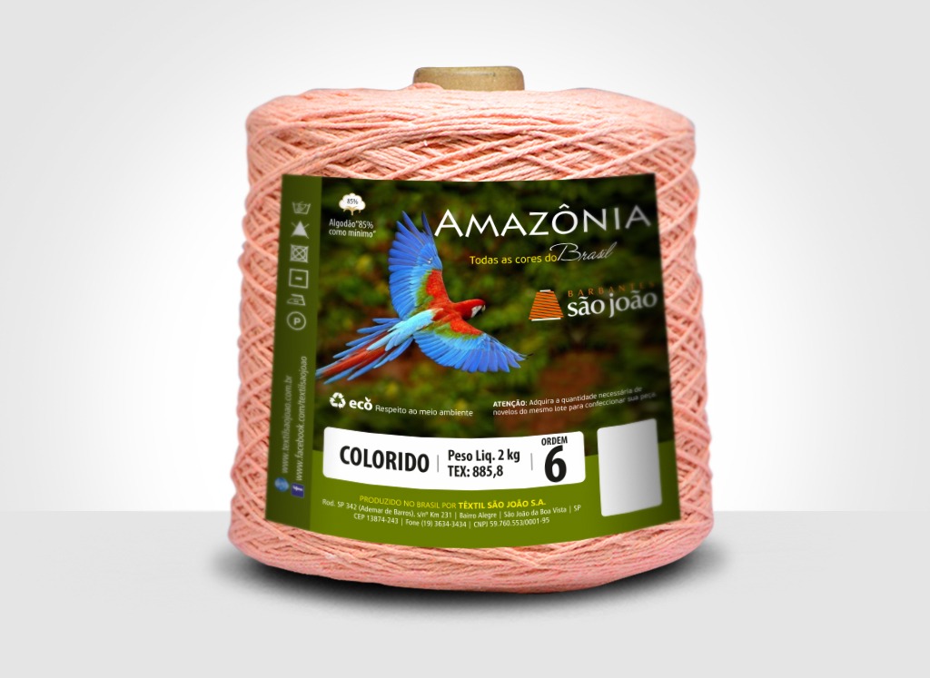 Barbantes para tricô e crochê Barbante Amazônia 2kg Salmão