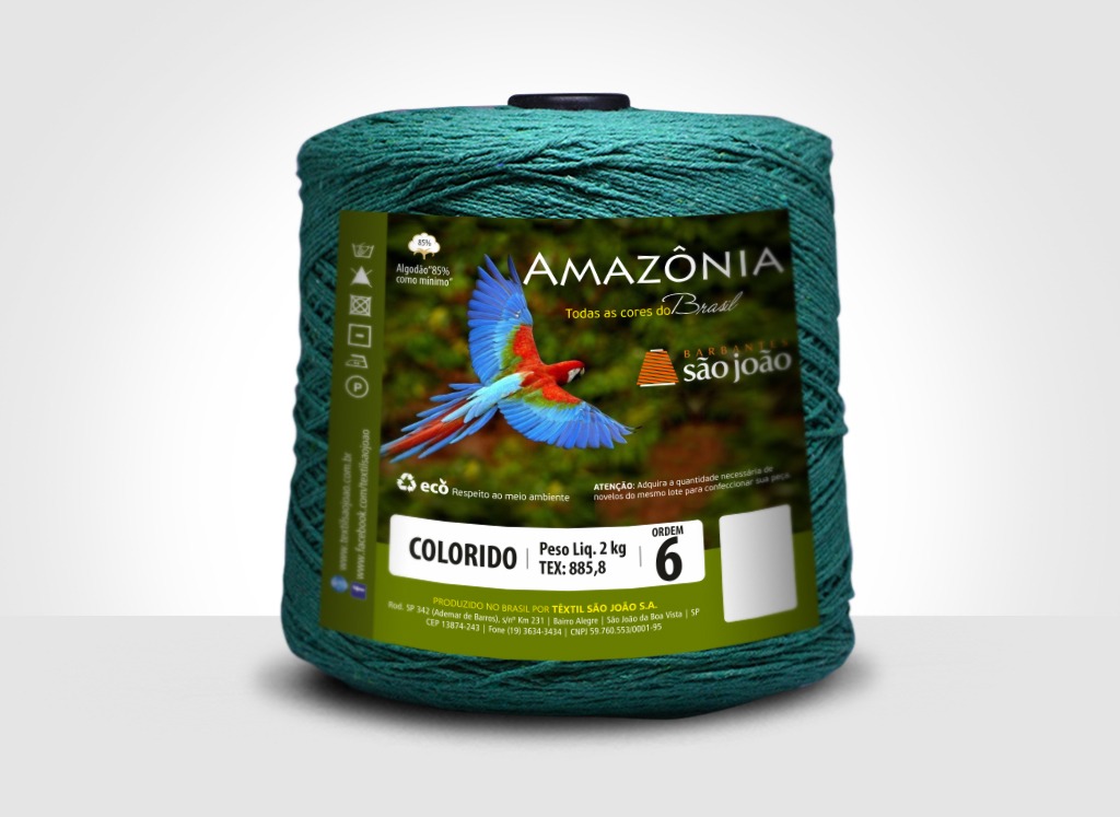 Barbantes para tricô e crochê Barbante Amazônia 2kg Verde Bandeira
