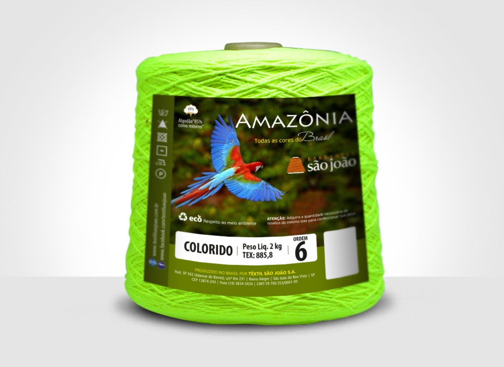Barbantes para tricô e crochê Barbante Amazônia 2kg Verde Neon