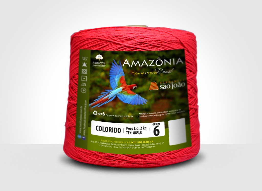 Barbantes para tricô e crochê Barbante Amazônia 2kg Vermelho