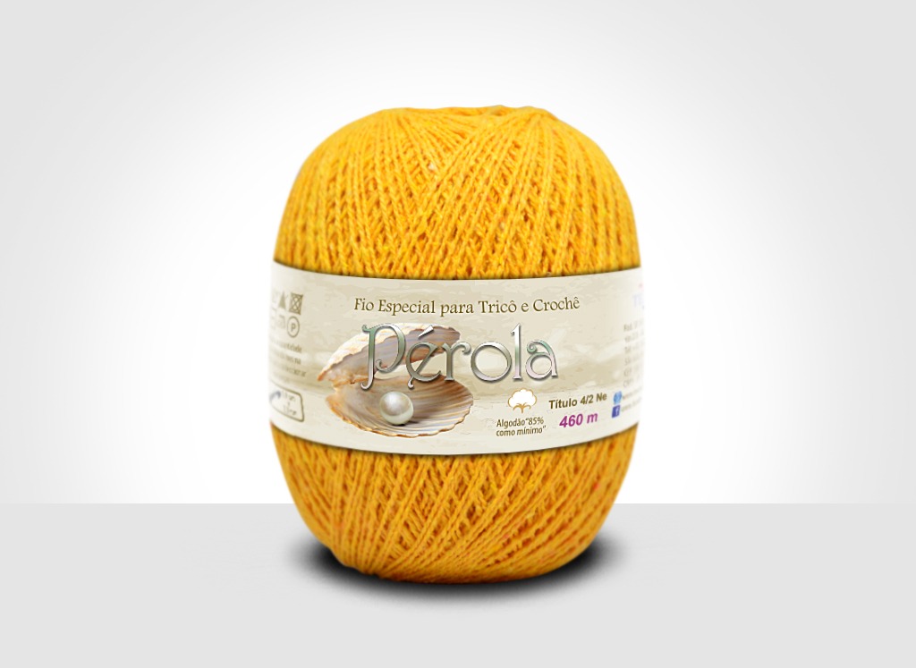 Linhas para tricô e crochê Linha Pérola Amarelo Ovo