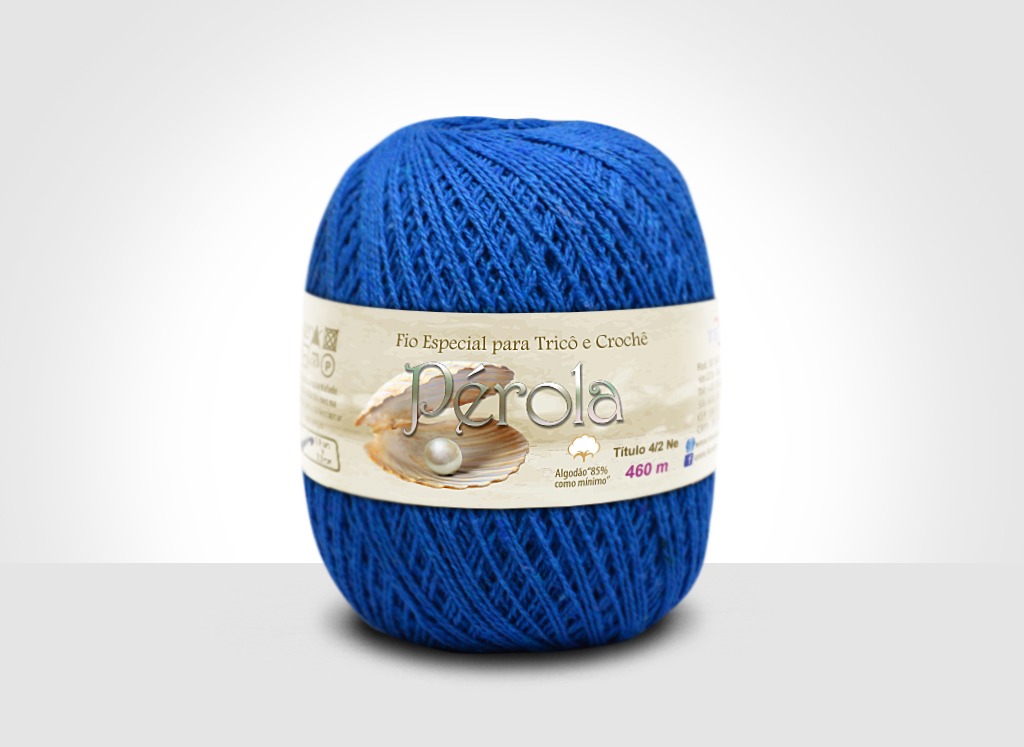 Linhas para tricô e crochê Linha Pérola Azul Royal